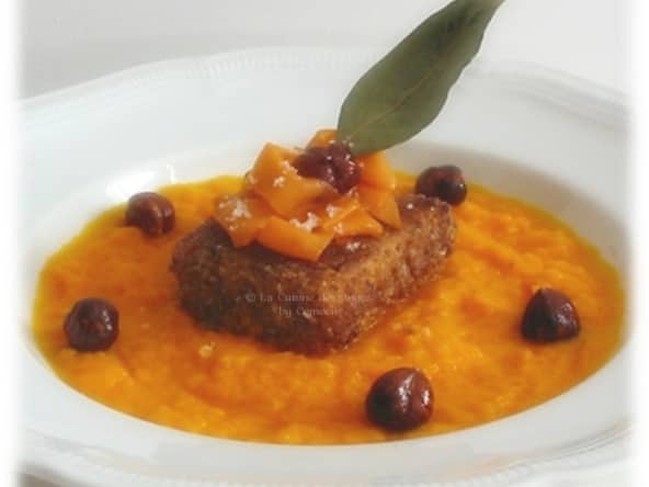 Saumon en croûte de Noisettes et Purée de Carottes à l’Huile de Noisettes