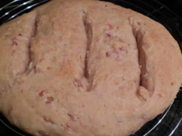 Fougasse chèvre lardons