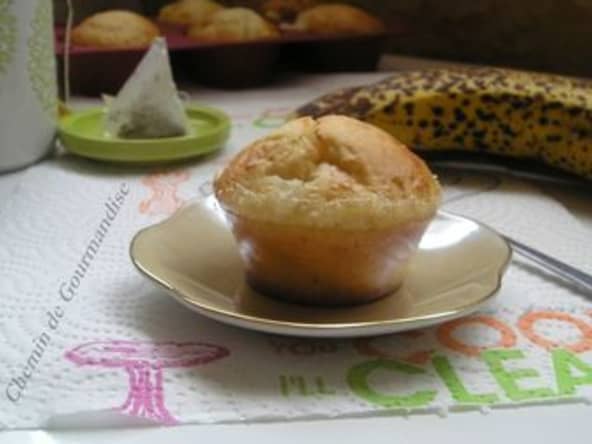 Muffins coeur banane allégés
