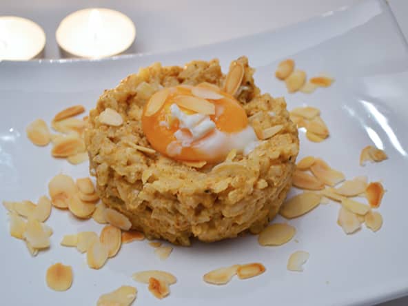 Risotto aux Amandes et son Œuf poché au Gingembre