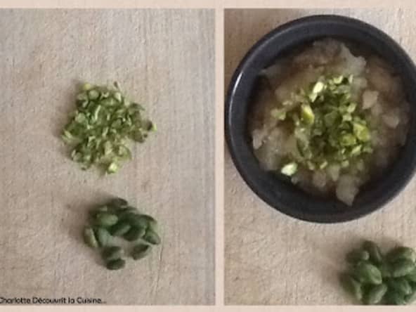 Compote de Pommes à la Vanille et Pistaches concassées