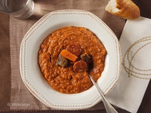 Soupe au chorizo et aux châtaignes