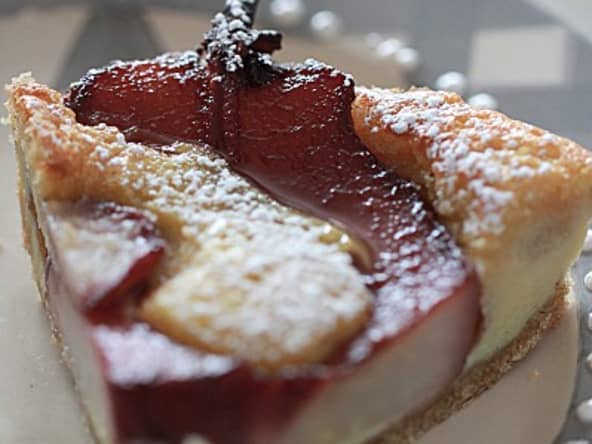 tarte amandine aux poires au vin épicé