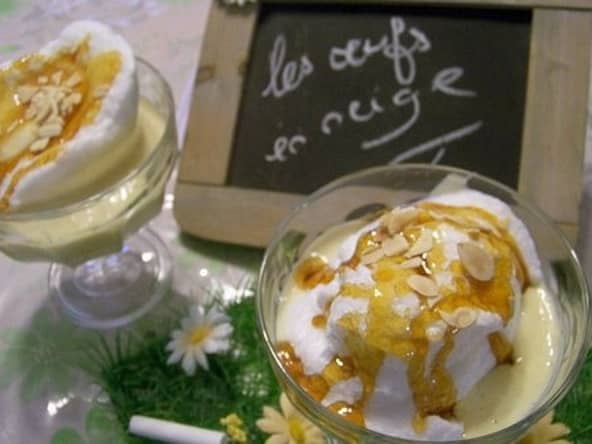 Oeuf à la neige rapide cuit au four micro-onde