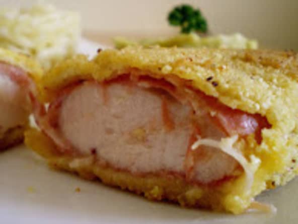 Poulet pané mozzarella et jambon serrano