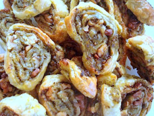 feuilleté pesto et noix