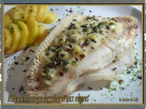 Raie au vinaigre de cidre et aux câpres
