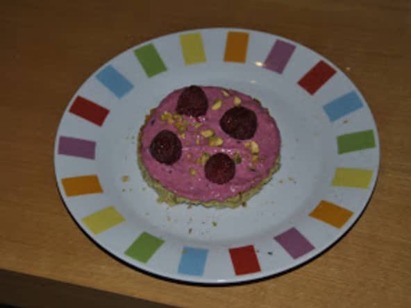 Biscuit pistaché et crème framboisée