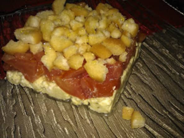 Simili crumble de tomates, pesto et féta