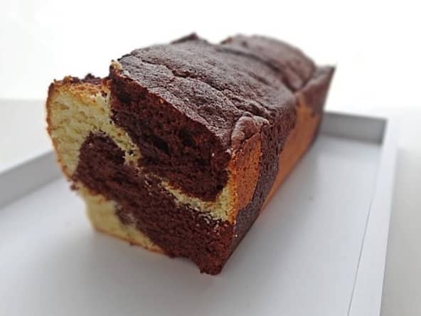 Cake marbré chocolat et citron