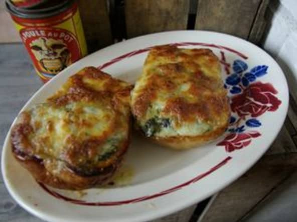 Courge butternut farcie à la fondue d'épinards au chèvre
