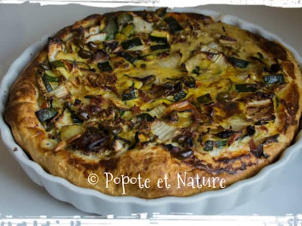 tarte au chou Pé Tsai -jambon-courgettes-pignons et pistaches