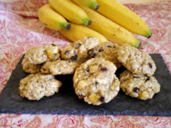 Cookies avoine banane aux 2 chocolats pour le goûter
