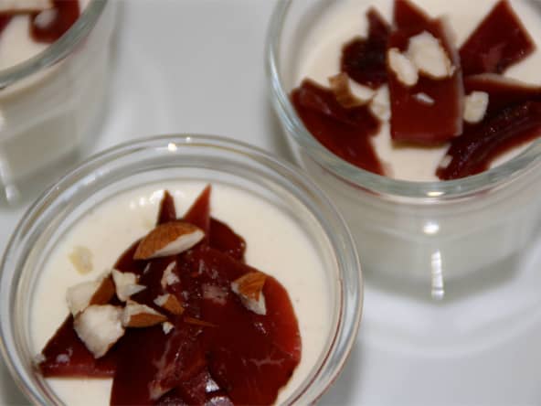 Pana cotta gorgonzola et magret fumé