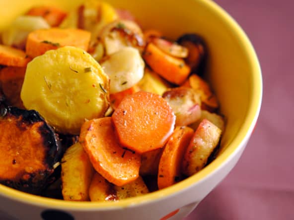 Carottes multicolores rôties aux mille saveurs