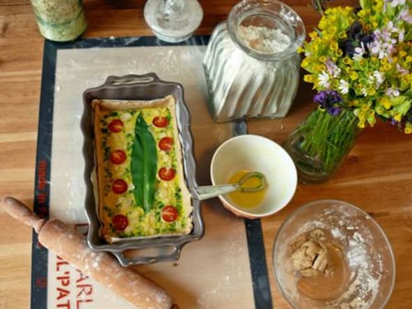 Tarte végétarienne ortie et ail des ours