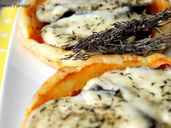 Tartelettes aubergine, coppa et mozzarella