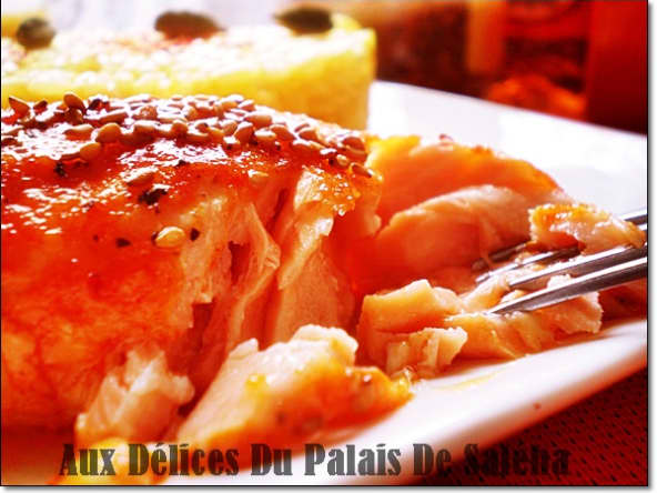 Filets ou pavés de saumon au four vinaigre balsamique et au miel