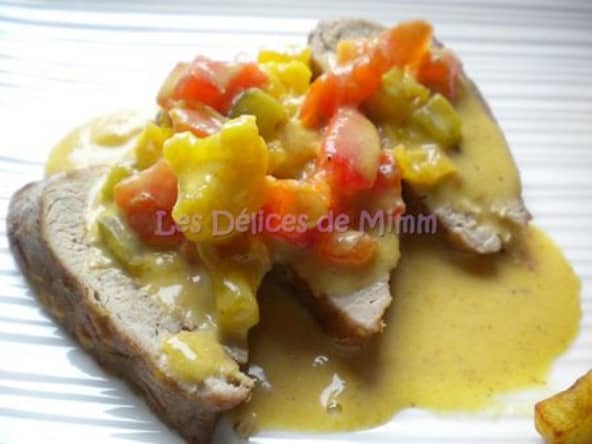 Filet de porc Iberico, sauce au piccalilli et tomates fraîches