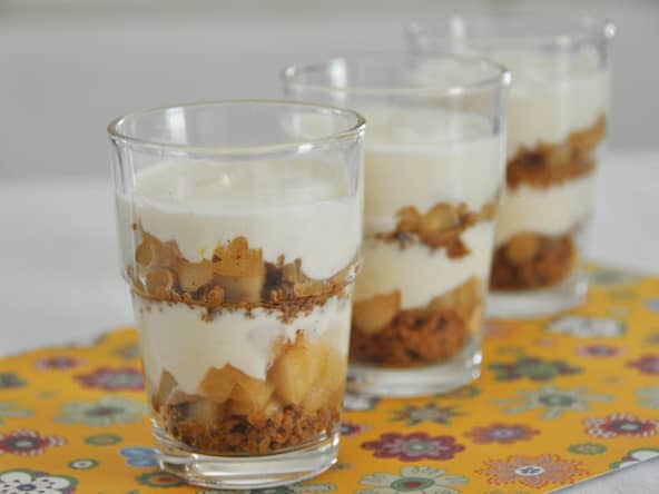 Tiramisu aux poires caramélisées et son chocolat blanc au Grand-Marnier