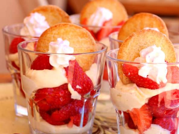Fraise mascarpone citron petit biscuit au beurre Bonne Maman