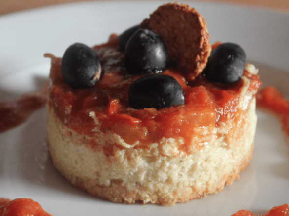 Cheesecake salé au miroir de tomates