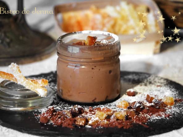 Mousse mascarpone au chocolat au lait et orange confite