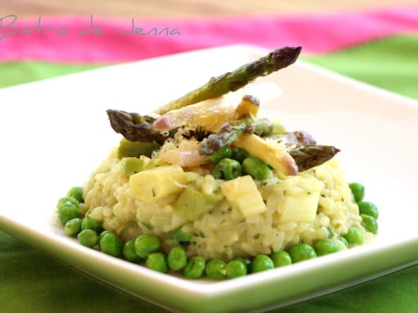 Risotto aux duo d'asperges et petits pois