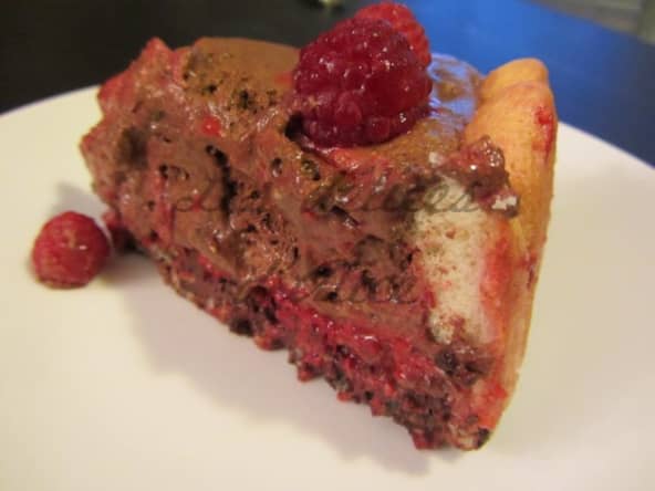 Charlotte au chocolat et à la framboise, base riz soufflé