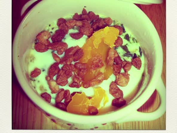 Oeufs cocotte aux épinards et à la ricotta, crumble de parmesan