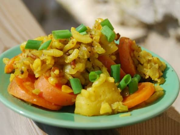Riz au garam massala, curcuma et pommes