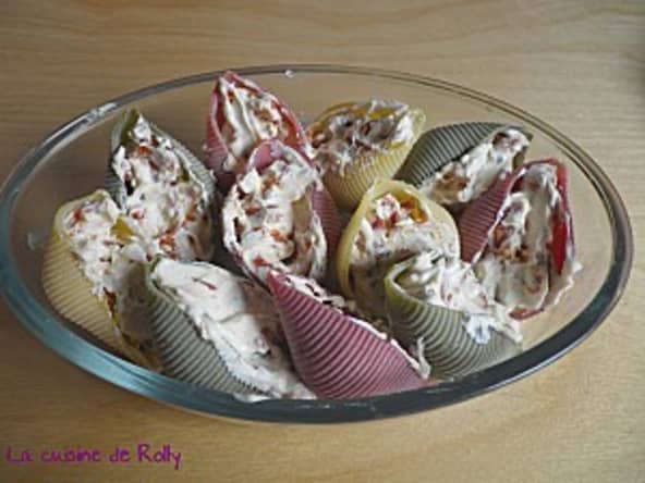 Pâtes farcies au chorizo et philadelphia