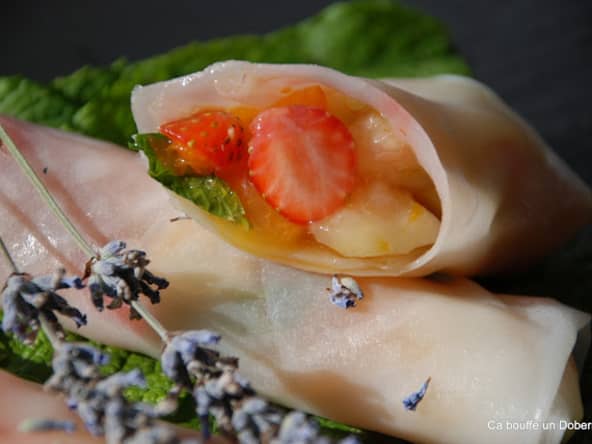 Rouleaux de Printemps aux Fruits, à la Confiture d'Abricots parfumée à la Lavande