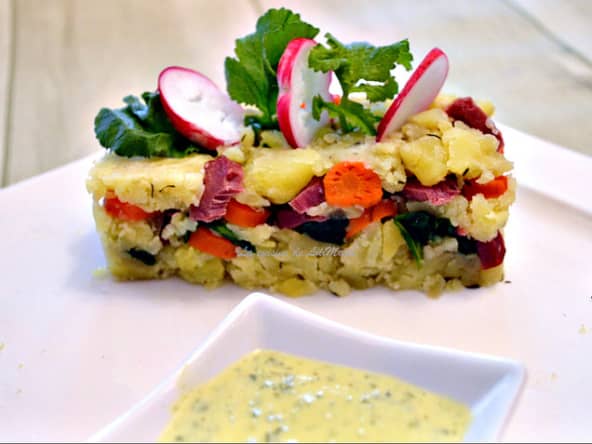 Ecrasée de pommes de terre aux fanes de radis