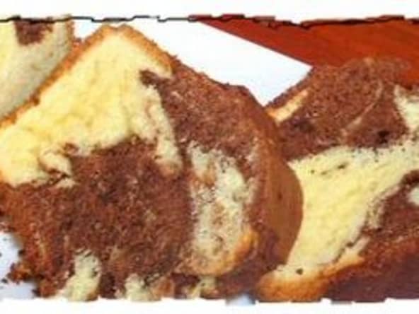 Cake marbré au chocolat noir et à l'orange