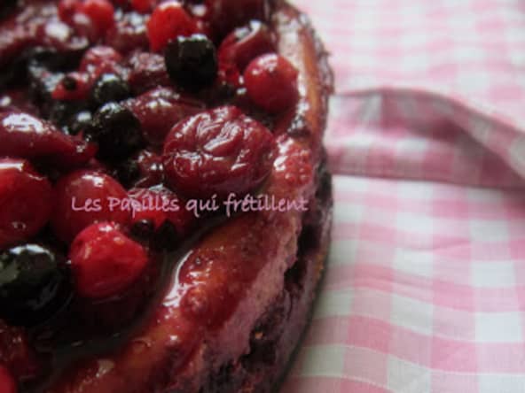 Cheesecake fruits rouges - vanille sur speculoos