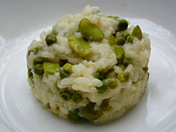 Risotto aux fèves et petits pois