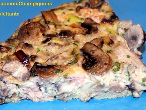Flan salé au saumon et champignons