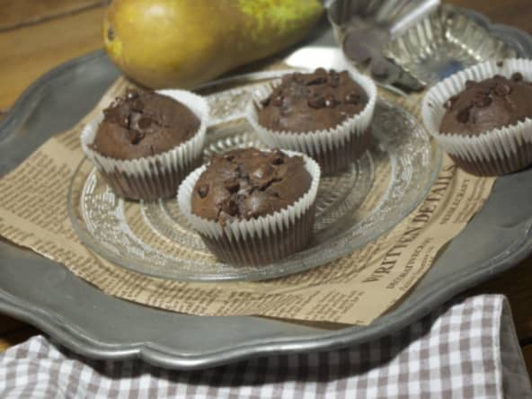 Muffins chocolat, poire et sirop d’érable