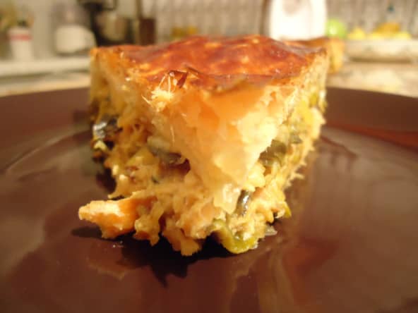 Tourte saumon-poireaux