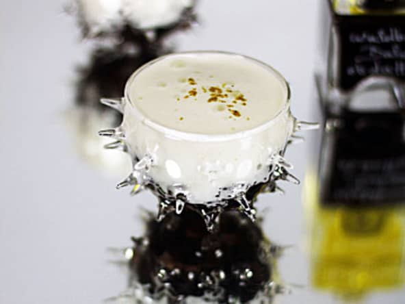 Salade de riz noir venere, balsam de dattes, espuma noisettes