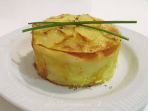 Flan de râpé de la mer en cage de pommes de terre