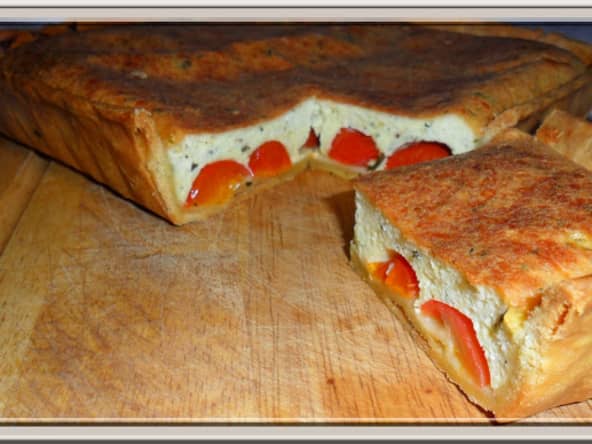 Tarte à la ricotta et aux tomates cerises