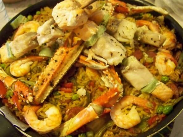 Un riz façon "Paëlla au poisson" au fumet de langoustines