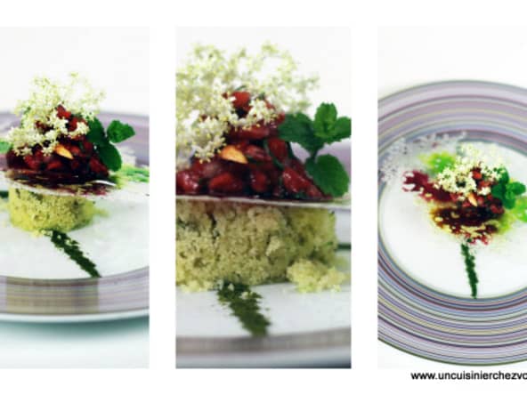 Semoule d'amandes aux fraises