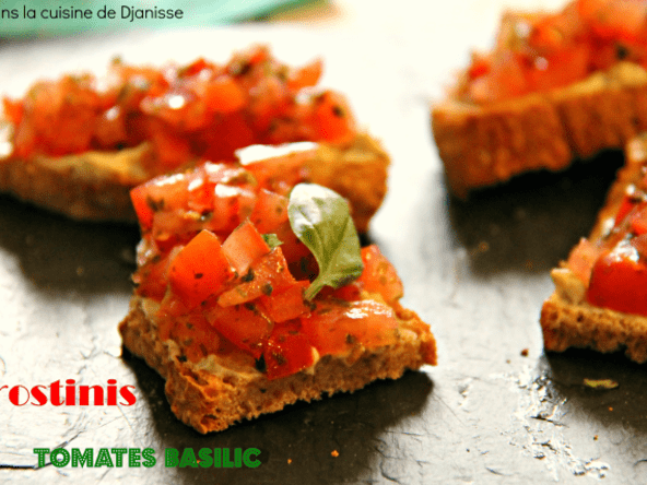 Crostinis vegan aux tomates et basilic