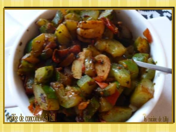 Poêlée de concombres à l'ail