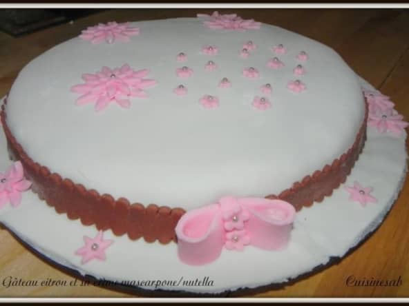 Gâteau citron et sa crème mascarpone et Nutella