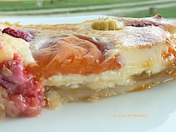 Tarte gourmande aux abricots et à la rhubarbe