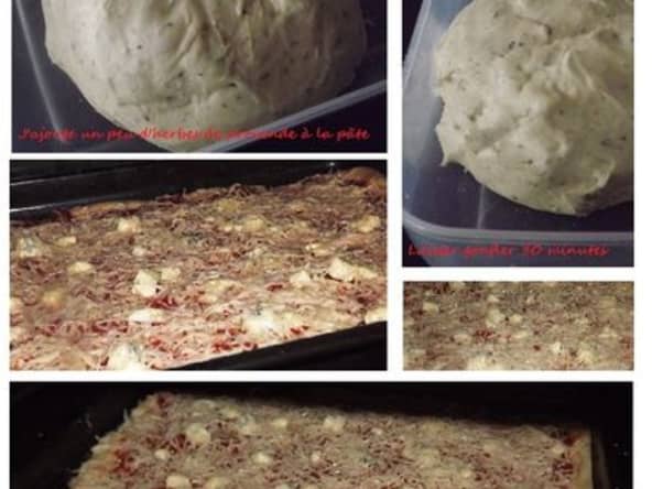 Ma pizza aux 3 fromages, pâte aux herbes de provence